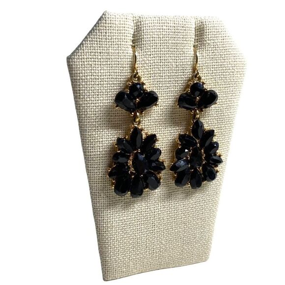 Black Teardrop Chandelier Earrings - Picture 1 of 6